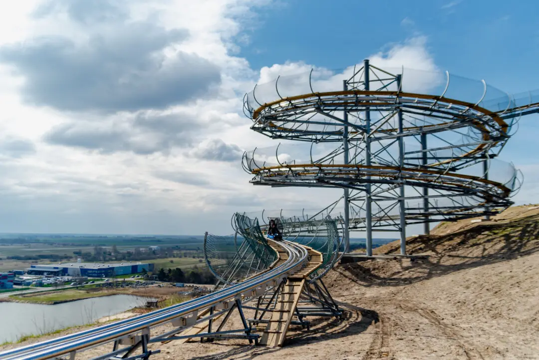 The spiral construction of the Ventspils alpine coaster